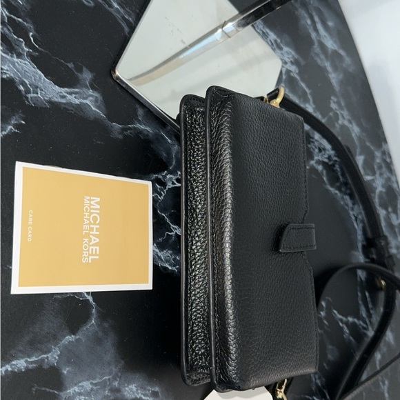 Michael Kors Jet Set Charm Small Phone Leather Crossbody Black AUTHENTIC NWT - Picture 8 of 11
